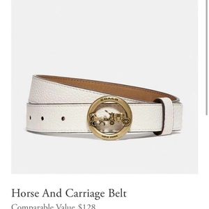 Coach Women’s Leather Belt 1” White M